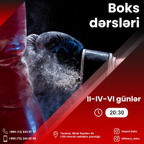 La Fitnes, boks smm dizayni, boks dersleri ucun postlar, idman sahesi ucun qrafik dizayn