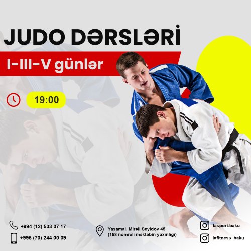 La fitness, judo dersleri ucun post, cudo smm postu, idman sahesi ucun dizaynlar