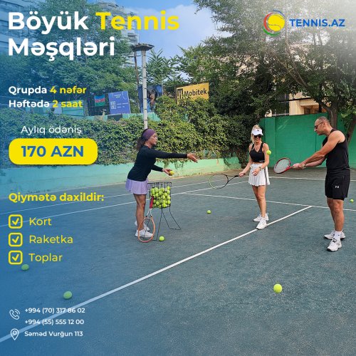 Tennis az, tenis dersi postu, idman reklam postu, teniss dizayni, tenis smm post