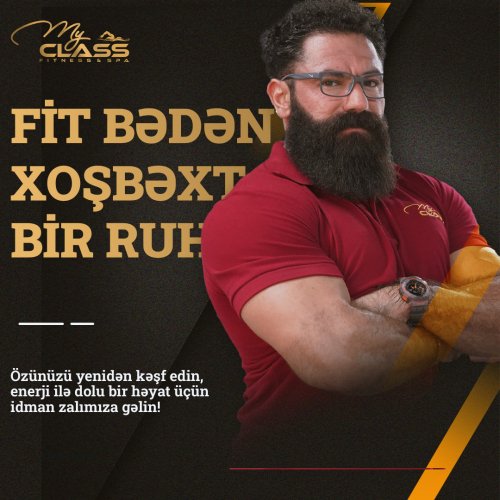 Myclass fitness spa, idman muellimi dizayni, fitnes dizayn, mesqci smm post