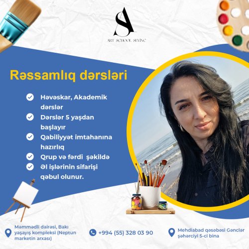 Ressamlıq kurs reklamları, Art school Sevinc tehsil merkezi, resm dersleri reklamları, NT00015