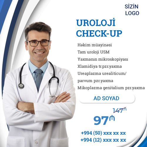 Check up paket postu, həkim üçün postların hazırlanması, reklam postu