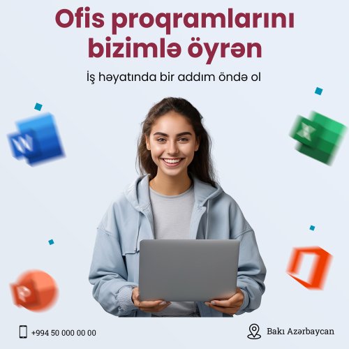 Kurs postları, ofis proqramları reklam postu, təhsil üçün postlar