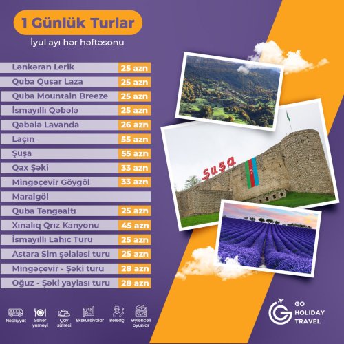 Tur şirkəti postları, turizm firması postları, həftəlik postlar 