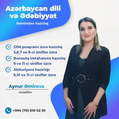 Aynur Əmirova, Azərbaycan dili və Ədəbiyyat fənindən hazırlıq postu, hazirliq elanları, reklam postları