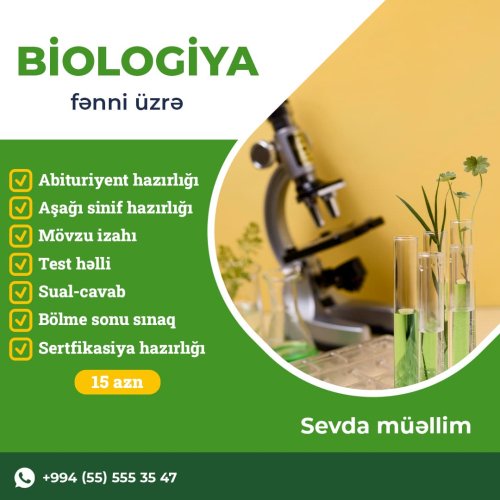 Biologiya fənni üzrə hazırlıq postu, abituriyent hazırlıq elanları, təhsil reklamları, reklam postları