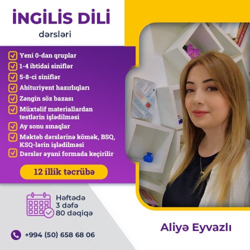 Cəlbedici postlar, Müəllim və Repetitorlar üçün post dizaynları, dil hazırlığı üçün dizaynlar, Aliyə Eyvazlı