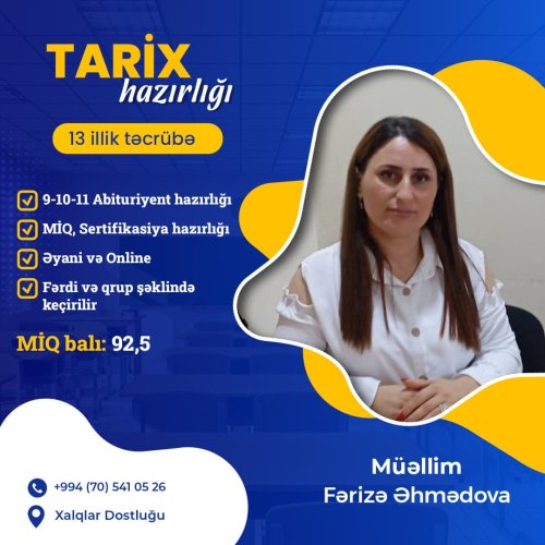 Tarix fənni hazırlıq kursu, abituruyent hazırlığı, reklam postları, insatgram dizaynları, təhsil postları