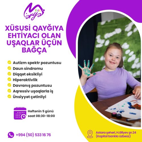 Məryəm Kids Uşaq İnkişaf Mərkəzi, təhsil mərkəzi elanları, uşaq bağçaları üçün reklam posteri, insatgram dizaynları