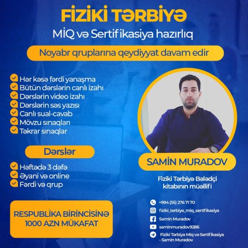 Fiziki Tərbiyə Müəllimi postları, instagram dizaynları, post dizayn, reklam dizaynları, instagram elanları, Samin Muradov