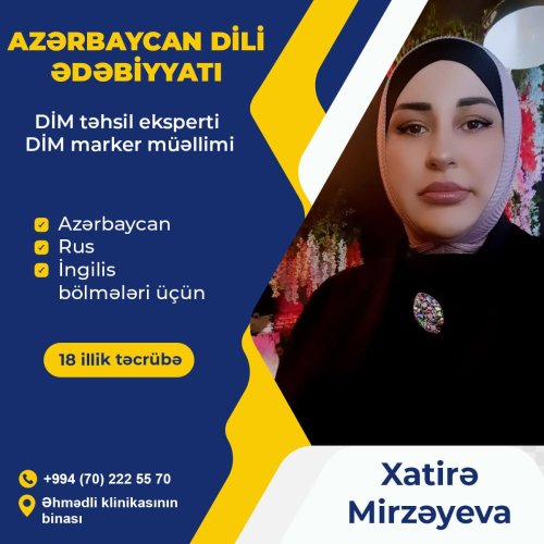 Azərbaycan dili reklam postu, Repetitorlar üçün reklamlar, Xatirə Mirzəyeva, tehsil postlari