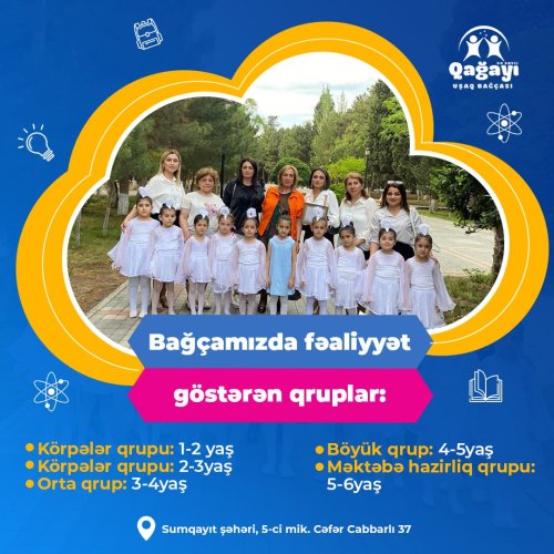 Uşaq bağçaları üçün reklam, təhsil reklamları, Qağayı uşaq bağçası, baxça postları, dizayn reklamları, kreativ postlar