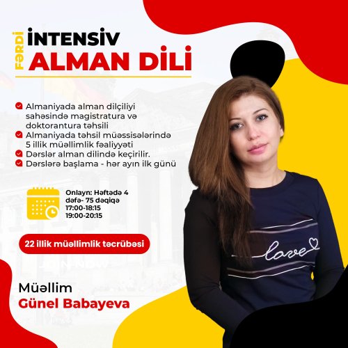 Hazırlıq postu, Alman dili hazırlığı, abituryent hazırlığı posteri, Günel Babayeva, tehsil reklamları