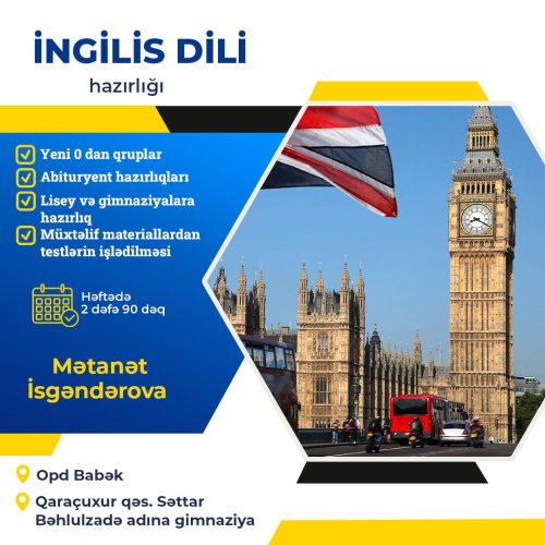 İngilis dili hazırlıq elanları, reklam postları, təhsil dizaynları, Müəllimlər üçün post dizayn sifarişi, Mətanət İsgəndərova