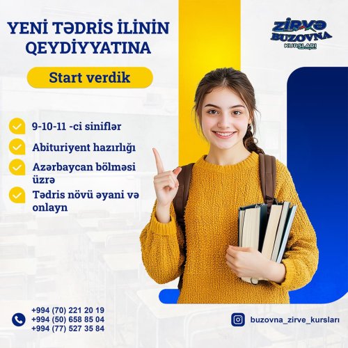 Zirve Buzovna kursları, kurs dizaynları, instagram dizaynları, reklam postları, abituriyent kursları, kurs elanları, NT00096