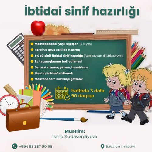 İlahə Xudaverdiyeva, ibtidai sinif hazırlıq reklamları, təhsil dizaynları, post dizaynlar, təhsil reklamları, instagram postları, XT0005