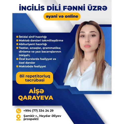 Repetitorlar üçün reklam, Repetitor elanlari, müəllim postu, poster dizayn xidməti