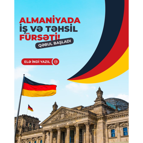 Xaricdə təhsil kursları reklam postu, poster dizayn, qrafik dizayn, dizayn agentliyi, celbedici kurs postu