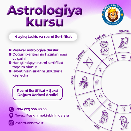 Astrologiya kursu, dizaynlarin hazirlanmasi, qrafik dizayn numuneleri, poster sifarisi