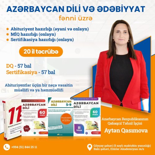 Müəllim və Repetitorlar üçün post dizaynları, Azərbaycan dili və Ədəbiyyat fənni üzrə abituryent hazırlığı, instagram dizaynları, NF00064