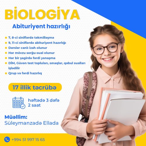 Təhsil dizaynları, biologiya fənni üzrə abituriyent hazırlığı, təhsil mərkəzləri üçün reklamlar, NT00033