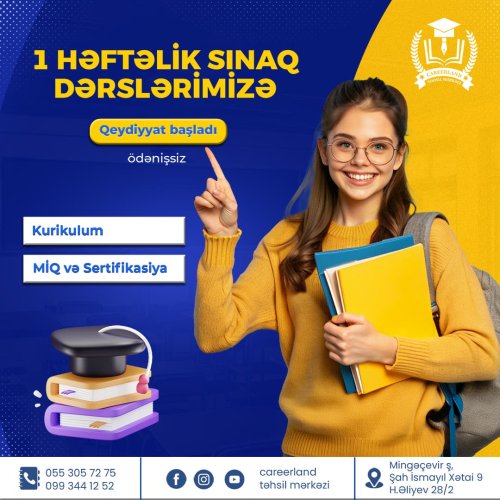 Careerland Təhsil Mərkəzi, instagram dizaynları, təhsil dizaynları, reklam postları, dizayn sifarişi, NT00092