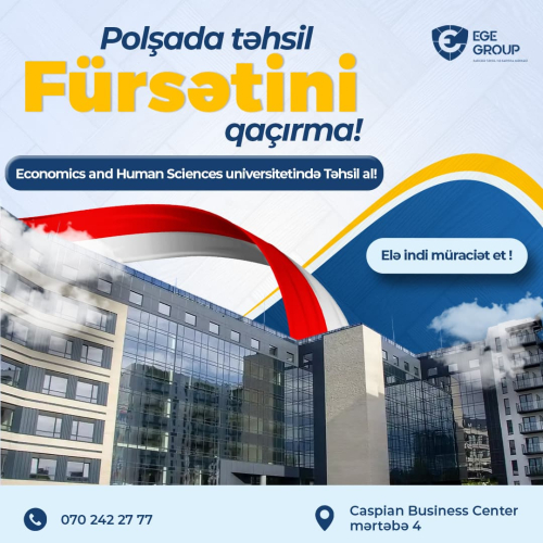 Təhsil Mərkəzləri üçün post dizayn, Ege Group post dizaynı, Polşada təhsil elanları, təhsil postu