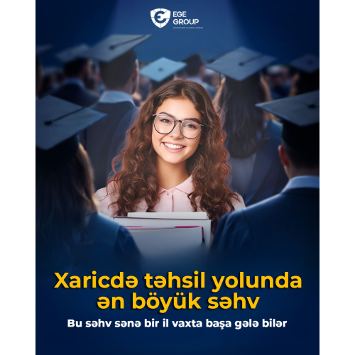 Xaricdə təhsil reklam postu, təhsil agentliyi dizaynı, xaricdə təhsil sosial media postu, təhsil üçün qrafik dizayn