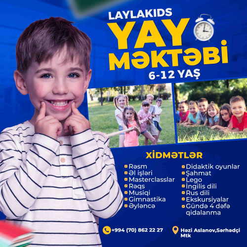 Yay mektebi kursları üçün smm post dizaynları, reklam postu, sosial media post dizaynı, təhsil mərkəzləri üçün dizaynlar