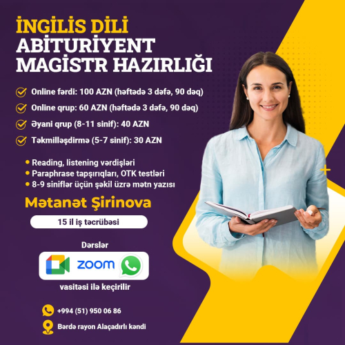 Müəllimlər üçün dizayn sifarişi, abituriyent hazırlığı, ingilis dili hazırlıq elanları, təhsil mərkəzləri üçün dizaynlar