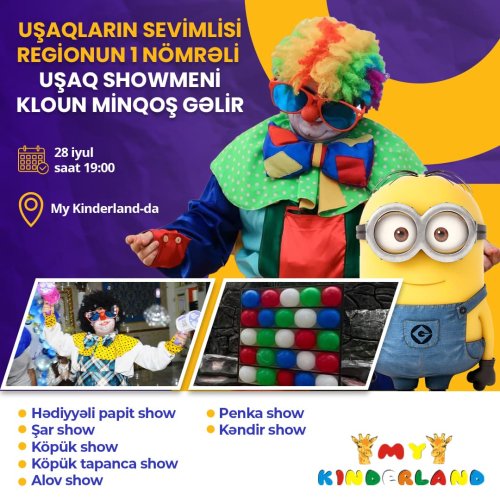 My Kinder Land əyləncə mərkəzi, uşaq bağçaları üçün reklamlar, uşaq əyləncə mərkəzi şou proqramları, əyləncə mərkəzi reklamları, instagram reklamları, NT00052