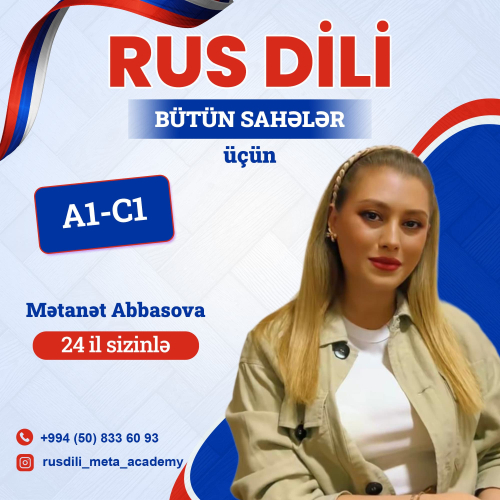 Rus dili elani, hazirliq postu, dil hazirligi elani, rus dili reklam posteri
