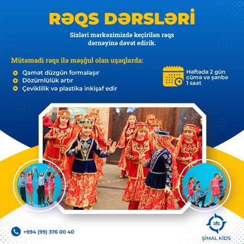 Uşaq bağçaları üçün reklam, təhsil reklamları, rəqs dərsləri, poster dizayn sifarişi, Şimal Kids, uşaq bağçası postları