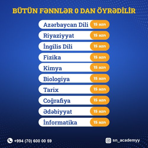 Təhsil mərkəzləri üçün dizaynlar, reklam postları, Repetitorlar üçün post dizaynları, SN Academy Hazırlıq Mərkəzi, kurs elanları, NT00086