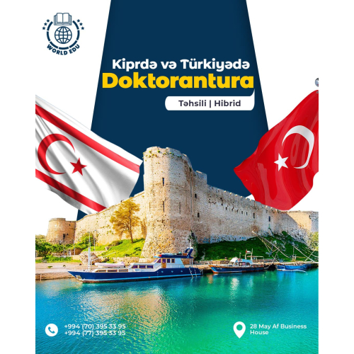 Türkiyədə doktorantura təhsili, Kipirdə təhsil imkanı, World Edu Təhsil Mərkəzi postu, instagram post dizaynı