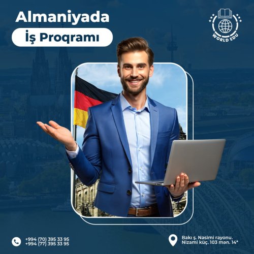 World Edu, post dizaynlar, Almaniyada iş proqramı elanları, təhsil dizaynları, instagram reklamları, NT00051