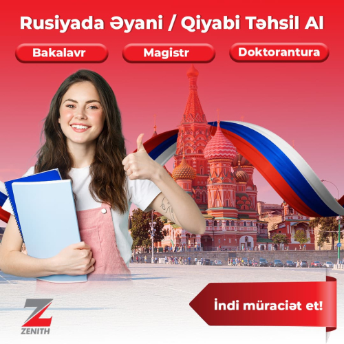 Zenith təhsil mərkəzi post dizaynı, Rusiyada təhsil postu, instagram postu, reklam dizaynı, post reklamları