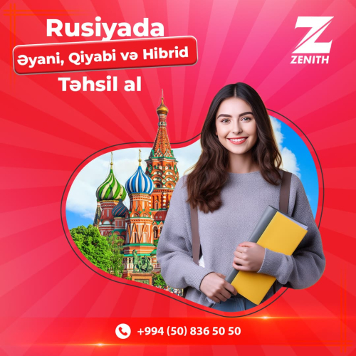 Zenith Təhsil Mərkəzi, təhsil dizaynları, instagram postu, instagram dizaynı, Rusiyada təhsil postu