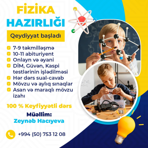 Təhsil dizaynları, Abituriyent kursları üçün dizaynlar, reklam poster dizaynları, fizika hazirligi postu