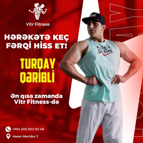 Peşəkar treyner reklamları, treyner reklamları, fitness post dizaynları, fitness reklamları, Vitr Fitness idman zalı,Turqay Qəribli, NF00024