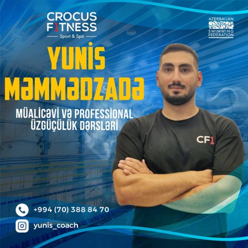 Üzgüçülük dərsi postu, Crocus Fitness Baku, üzgüçülük postları, idman növü, poster dizayn, Yunis Məmmədzadə