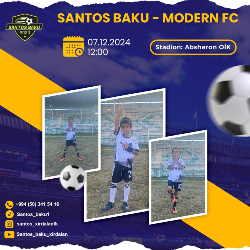 Santos Baku futboll məktəbi, futboll idman növü, instagaram dizaynları, kreativ postlar, reklam dizaynları
