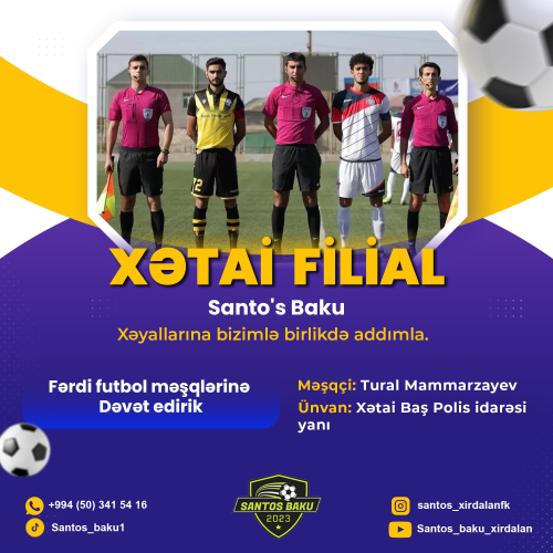 İdman klubları, futboll idman dizaynları, instagram dizaynları, Santos Baku, Tural Mammarzayev