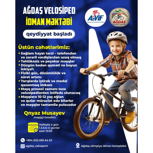 Velosiped kursu reklam postu, velosiped məşq dizaynı, sosial media üçün velosiped postu, idman klubu üçün poster dizayni