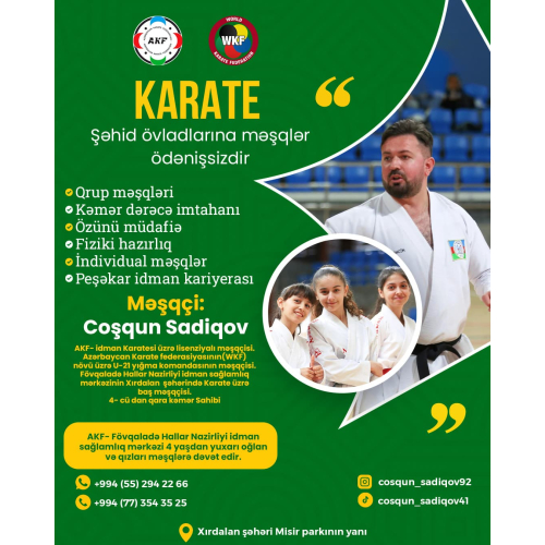 Karate posteri, idman dərsi postu, poster sifarisi, post dizayni hazirlanmasi