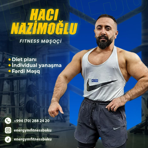 Fitnes məşqçi reklam postları, sosial media üçün poster dizaynı, dizaynların sifarişlə hazırlanması