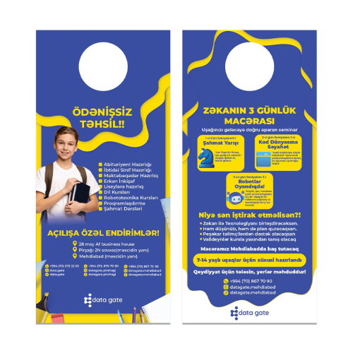 Flayer qiymətləri, flayer dizaynları, flayer sifarişi, flayer numuneleri