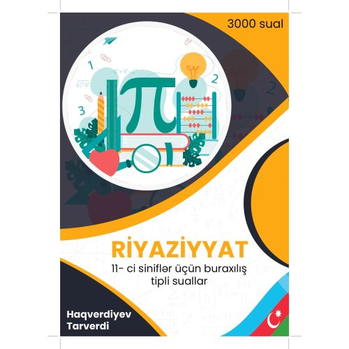 Kitab üzü dizaynları, kitab üzü dizayn reklamları, riyaziyyat fenni üzrə kitab üzlüyü dizaynları, Haqverdiyeva Tarverdi, NK00001