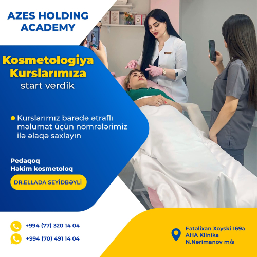 Kosmetologiya reklamları, post dizaynları, Azes Holding Academy, kosmetalogiya kurs elanları, instagram dizaynları