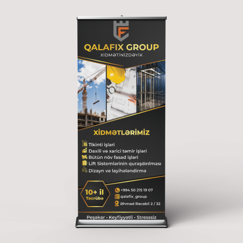 Roll up banner sifarişi, Rollup qiymət, Roll up sifarişi, Roll up dizayni, banner reklam dizaynı